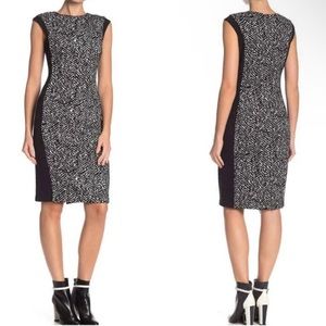 Vince Camuto Knit Illusion Chevron Herringbone Black White 14